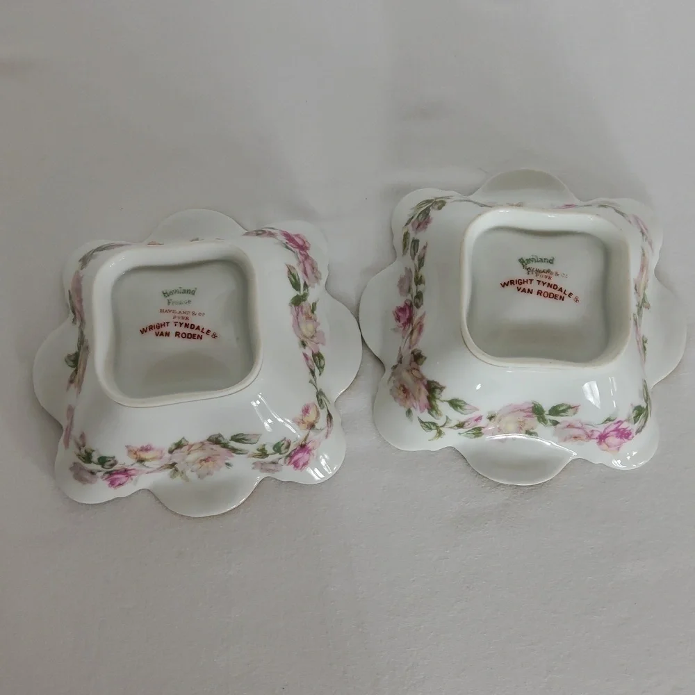 Haviland France Wright Tyndale Van Roden Set of 2 relish dish.